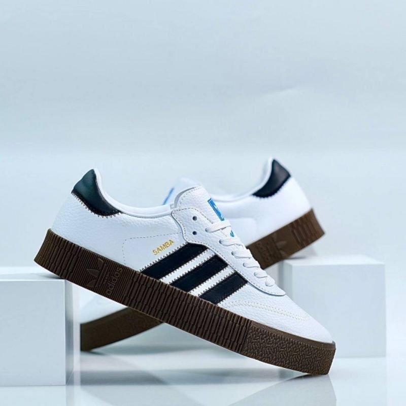adidas sambarose white and black