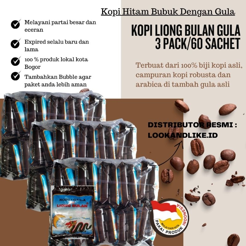 Jual Kopi Liong Gula 3 Pack (1 pack isi 20 sachet) Shopee Indonesia