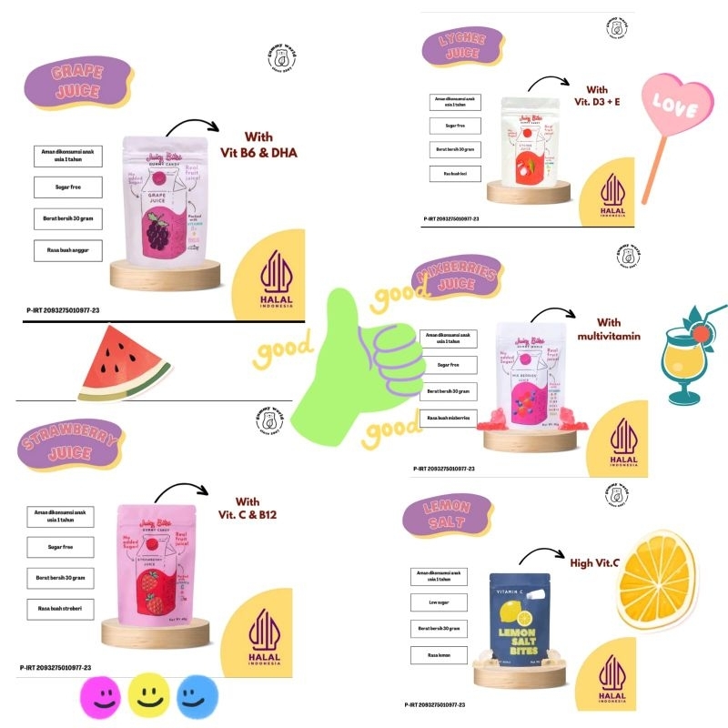 Jual Permen Candy Gummy World Juicy Bites Mixberries Juice Jus Buah ...