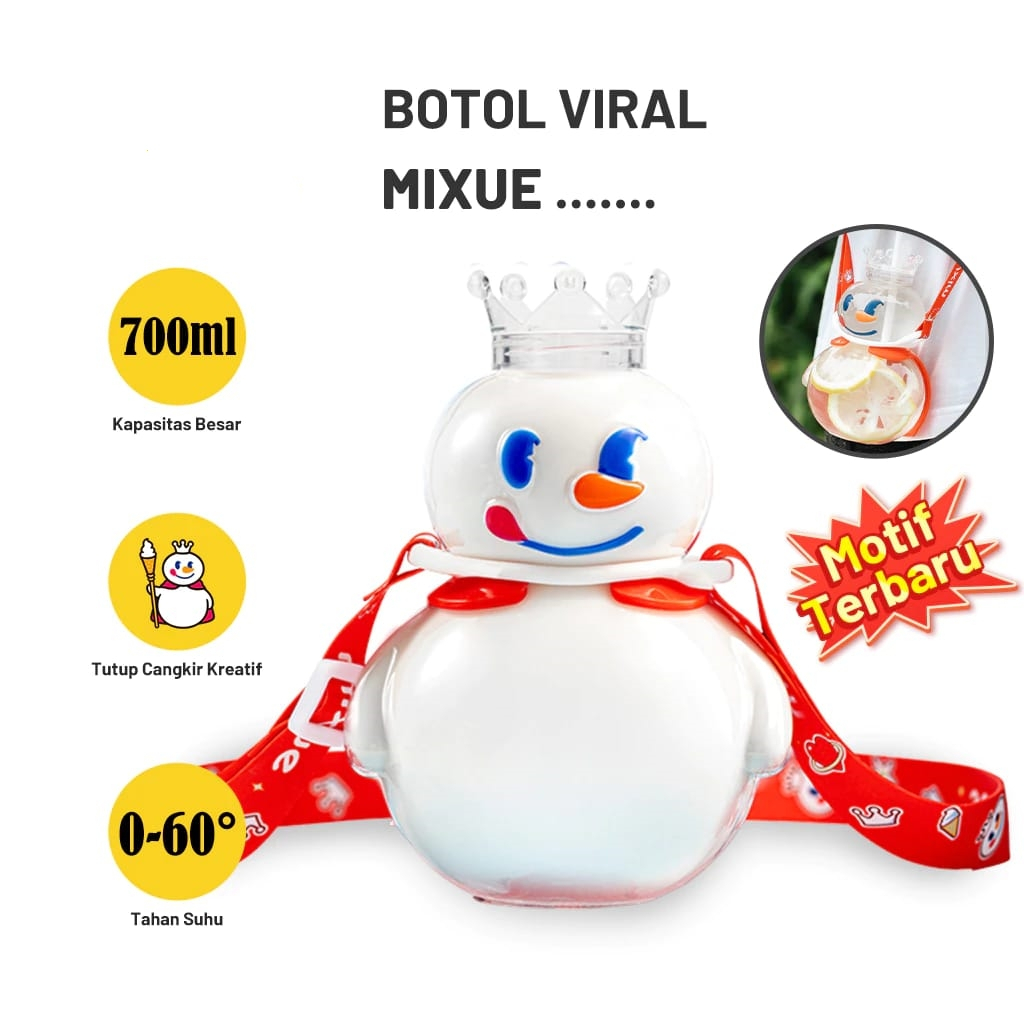 Jual TODAX botol minum viral mixue trasnparan Botol Minum Mixue Tumblr