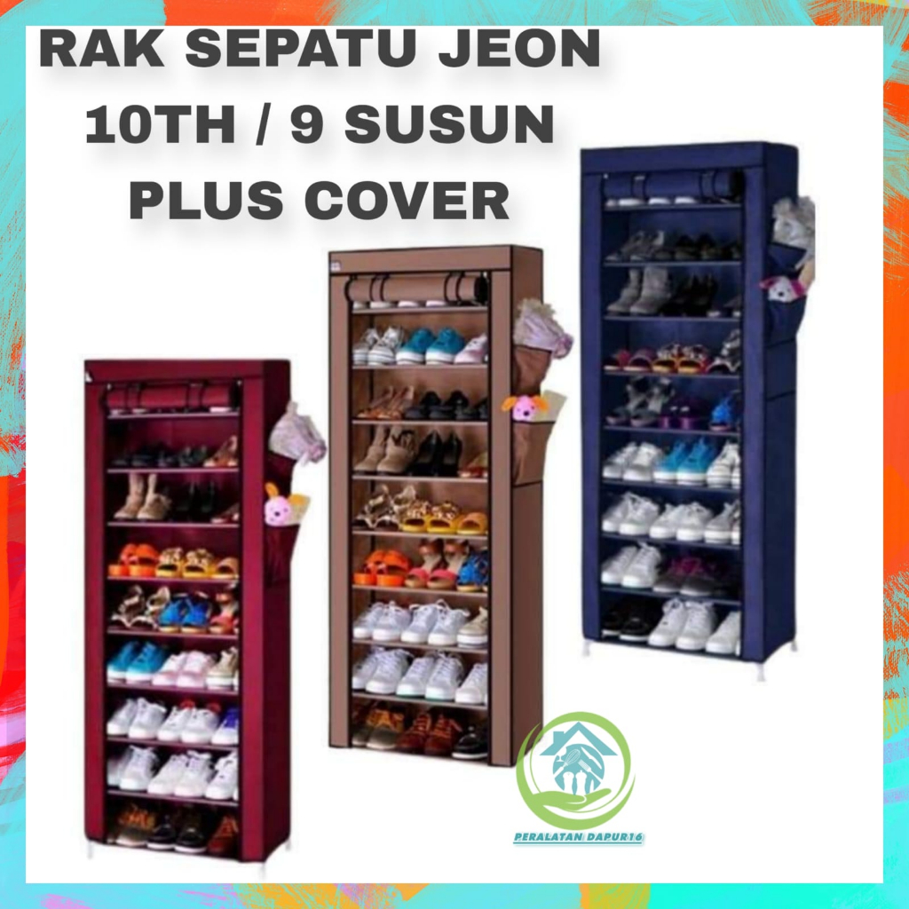 Jual RAK SEPATU JEON 10TH 9 SUSUN+COVER / RAK SEPATU 9 SUSUN PLUS COVER ...