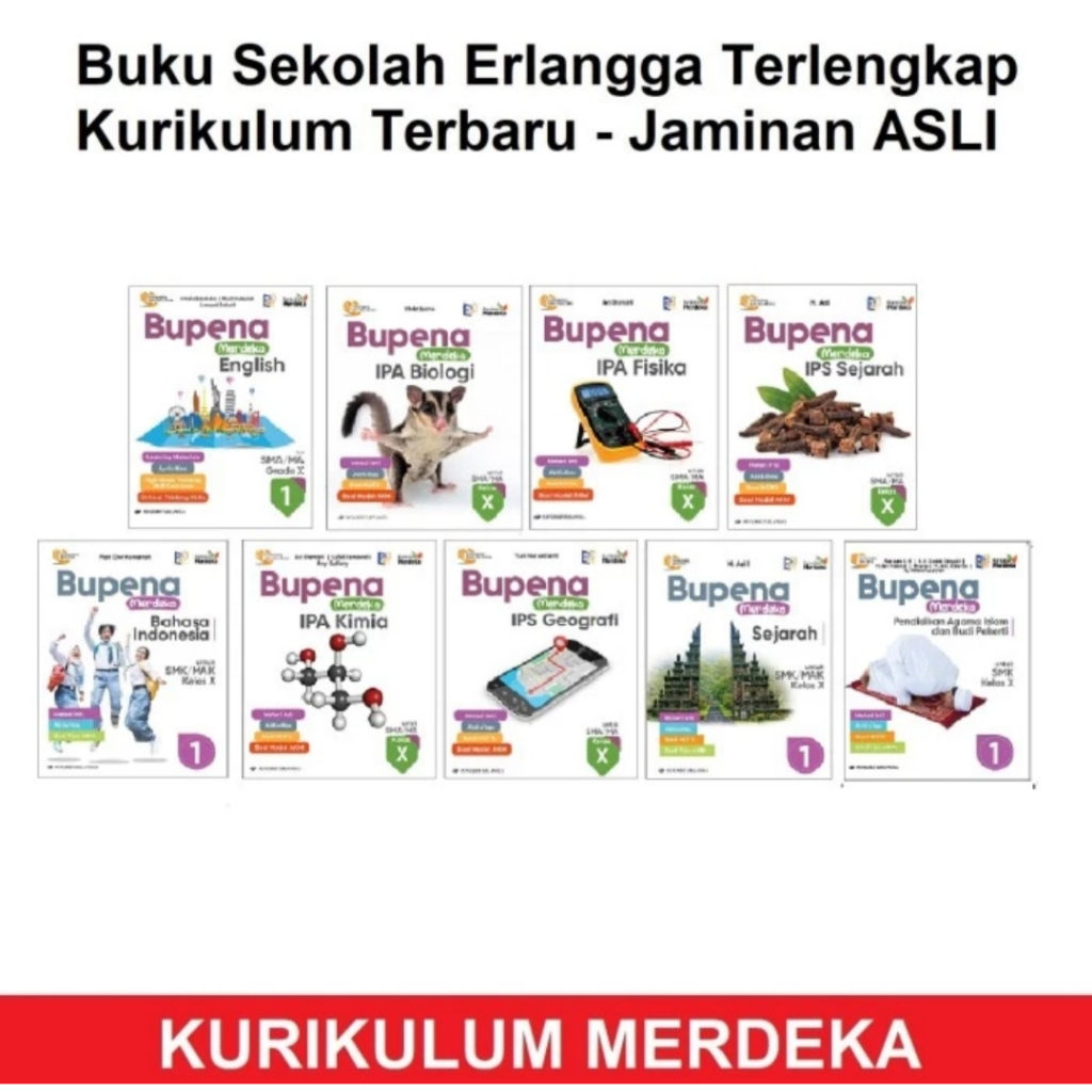 Jual ORI harga satuan buku teks BUPENA kurikulum merdeka untuk SMA/SMK ...