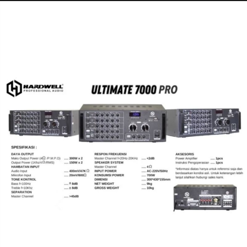 Jual Power Amplifier Karaoke Hardwell Ultimate 7000 PRO Bluetooth
