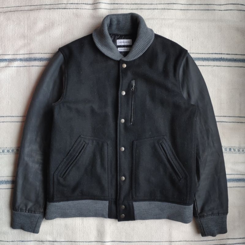 Jual Layer Union Wool Mix Waxed Canvas Varsity Jacket | Shopee Indonesia