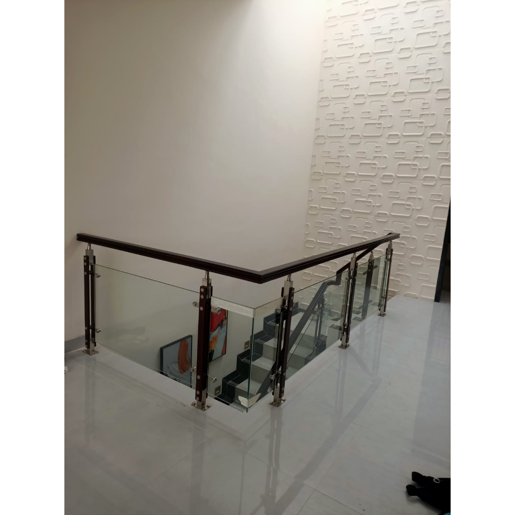 Jual Railing Tangga Stainless Handrailing Kayu Kaca Tempered 10mm ...