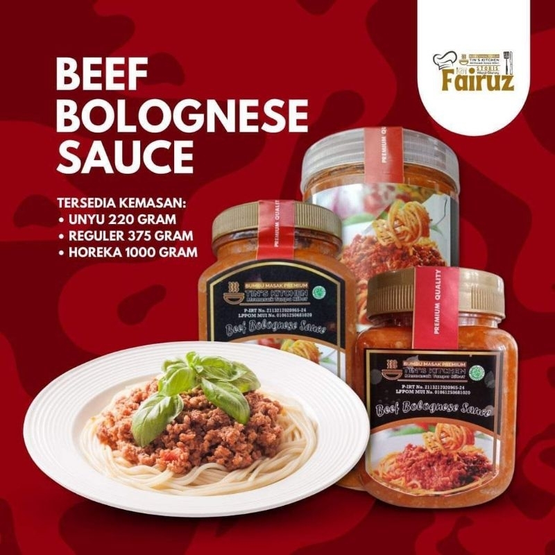 Jual Beef Bolognese Sauce Kemasan Unyu Tin's Kitchen 220gram Shopee
