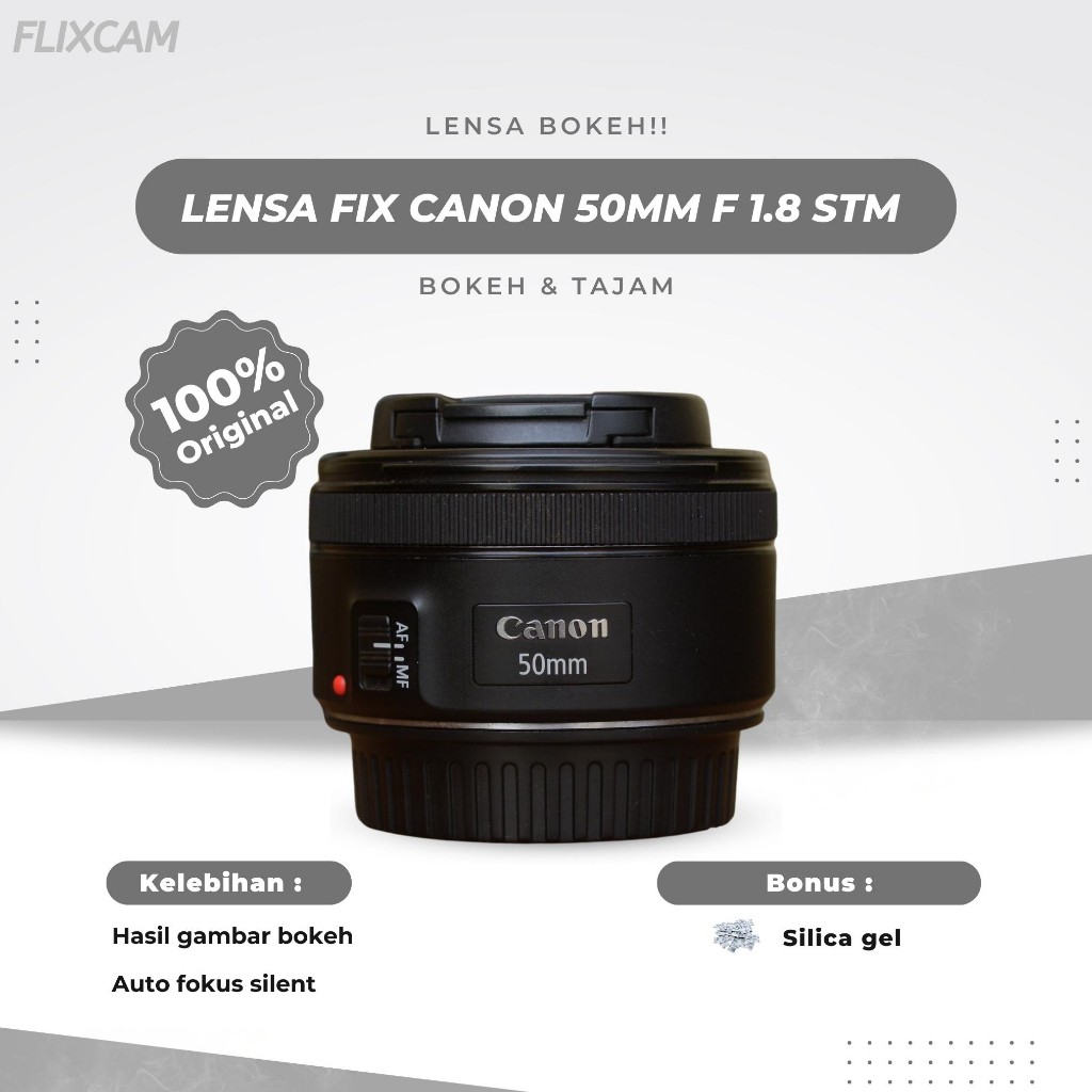 Jual LENSA FIX CANON 50MM IS STM AUTO FOKUS SILENT MANTAPP Shopee Indonesia