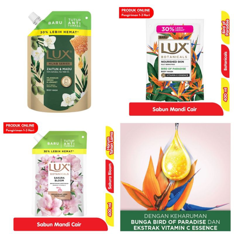Jual LUX BODY WASH 400 ML (4 VARIAN) MURAH !!! Shopee Indonesia