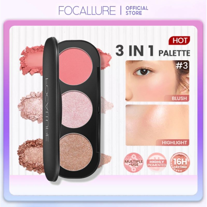 Jual FOCALLURE Blush and Highlighter Palette 3,5g Shopee Indonesia