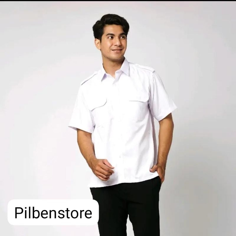 model baju safari pria lengan pendek