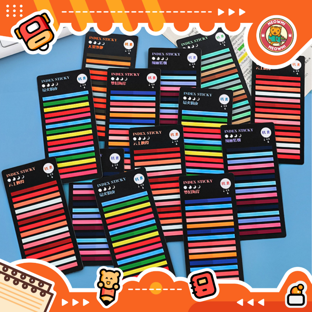 Jual Highlighter Strip Pendek Sticker Penanda Poin Bacaan Penanda