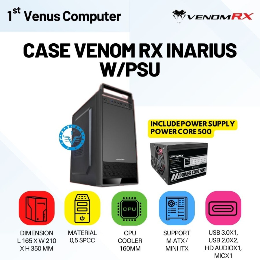 Jual Casing Venom RX Inarius W/PSU / CASE42-VEN | Shopee Indonesia