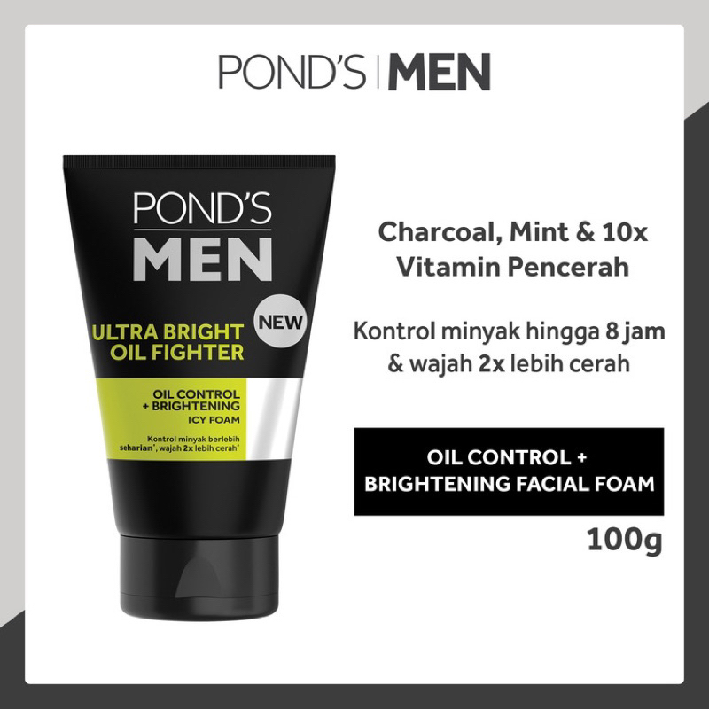 Jual Ponds Men Facial Wash Bright Boost Acne Solution Ultra Bright Oil Fighter G Shopee