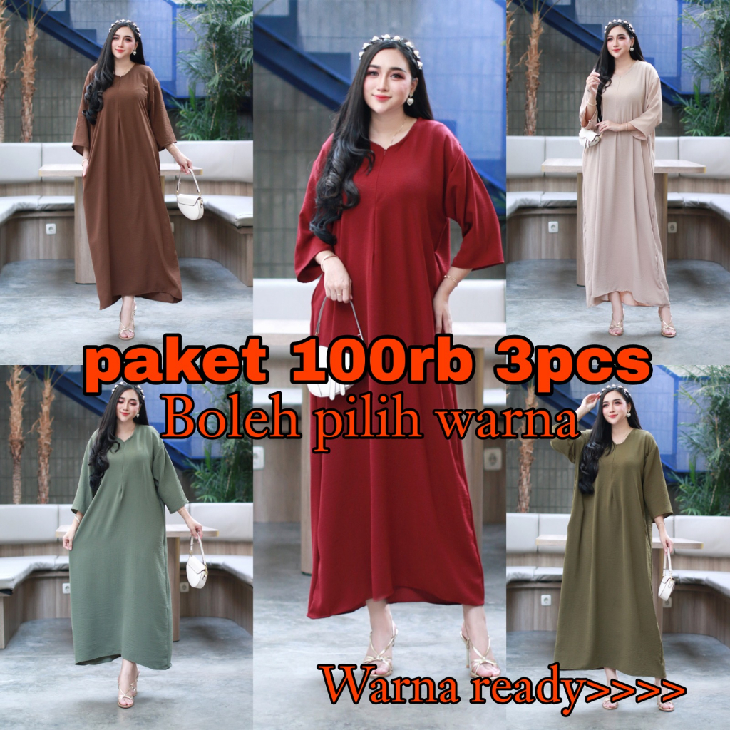 Jual Paket Usaha Pcs Daster Gamis Crinkle Airflow Ld Cm Pb Cm