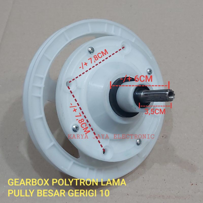 Jual Gear Box Gearbox Mesin Cuci 2 Tabung Polytron Gigi Gerigi 10 ...