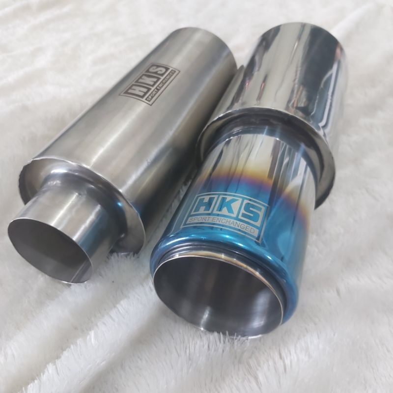 Jual satu paket muffler hks lapis doble+resonator hks suara bas empuk adem FULLSTAINLESSTELL