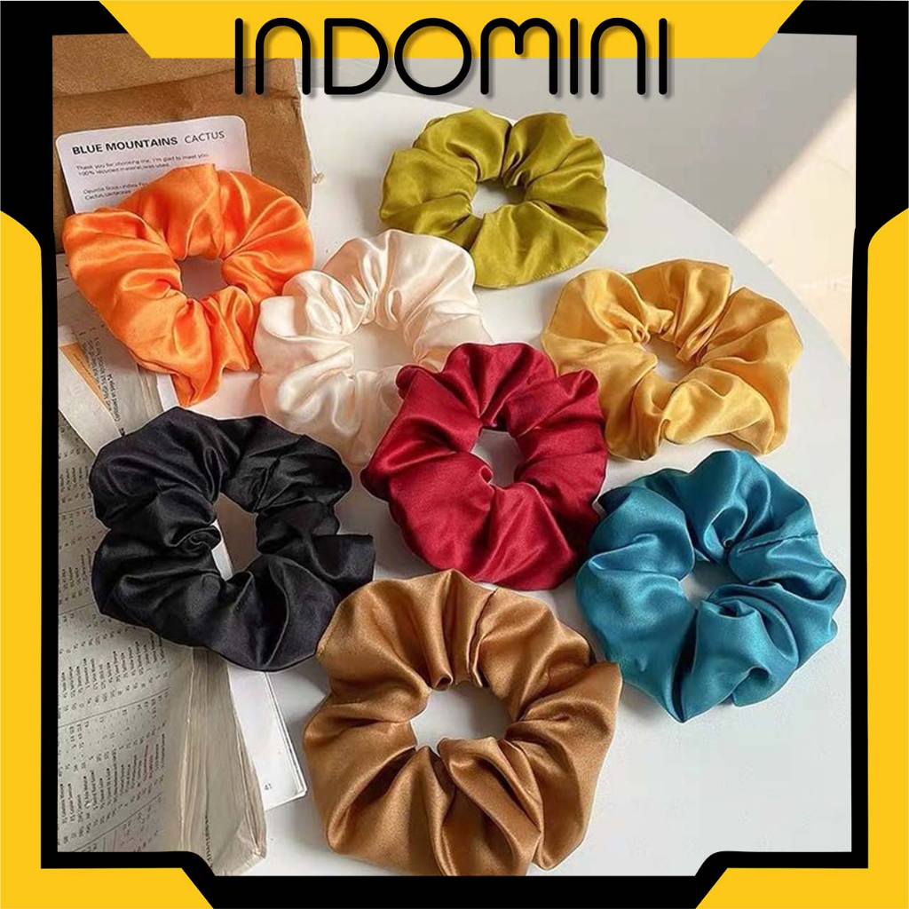Jual INDOMINI Ikat Rambut Scrunchie Mini Polos Gaya Korea/ Scrunchie ...
