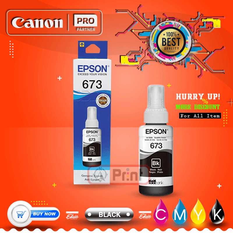 Jual Tinta Printer Epson 673 Black Series L800 L805 L850 L180 Shopee Indonesia 6324