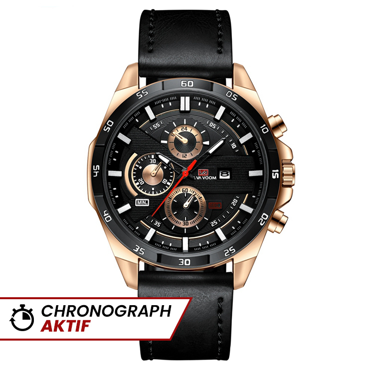 WATCHPOINT FN-051 Jam Tangan Pria Impor Chrono Aktif VAVA VOOM Original  Tahan Air Fashion Business Auto Date Analog