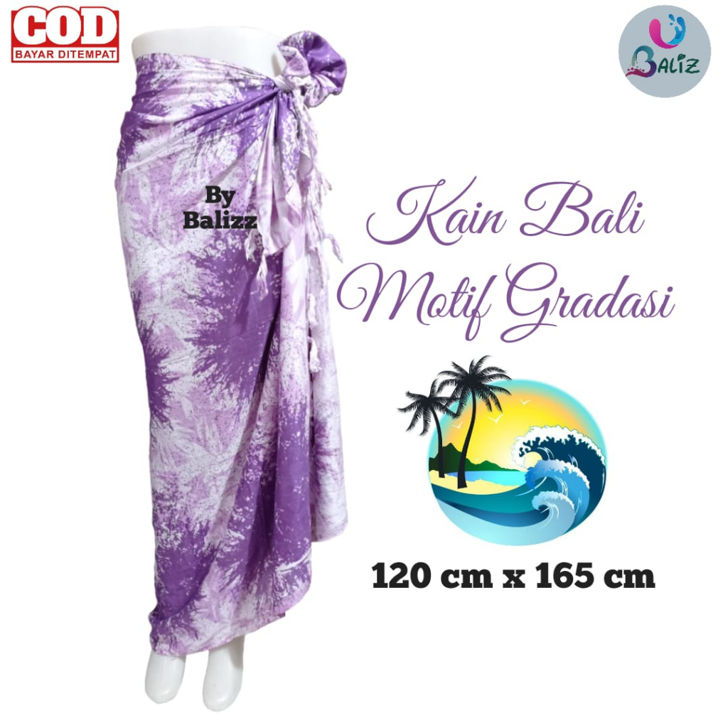 Jual Kain Bali Pantai - Kain Bali Motif Gradasi Baru Standar - Sarung