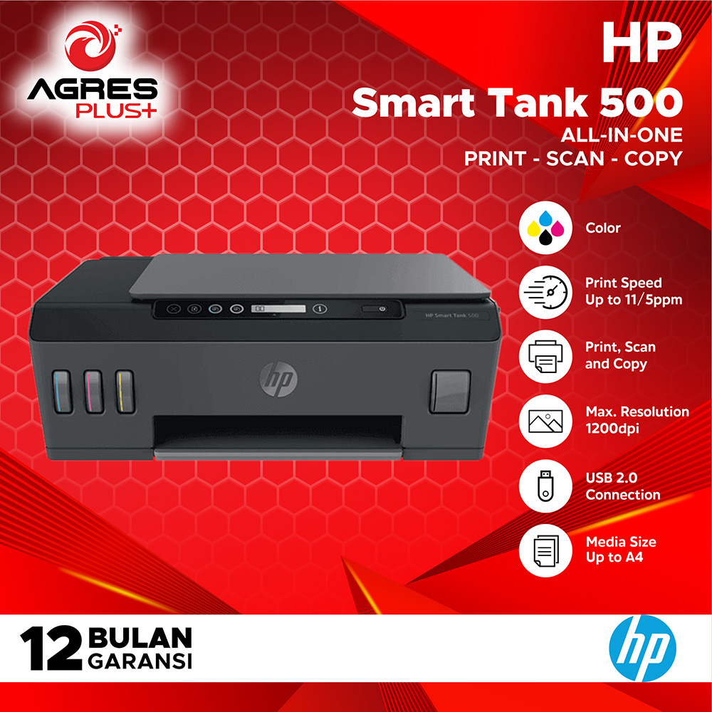 Jual HP Printer Smart Tank 500 All In One Printer Print Scan Copy AGP