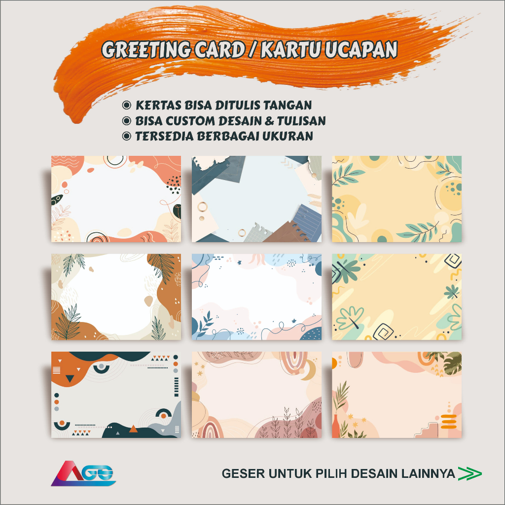Jual Kartu Ucapan Polos Bisa Custom Desain Dan Tulisan Thank You Card