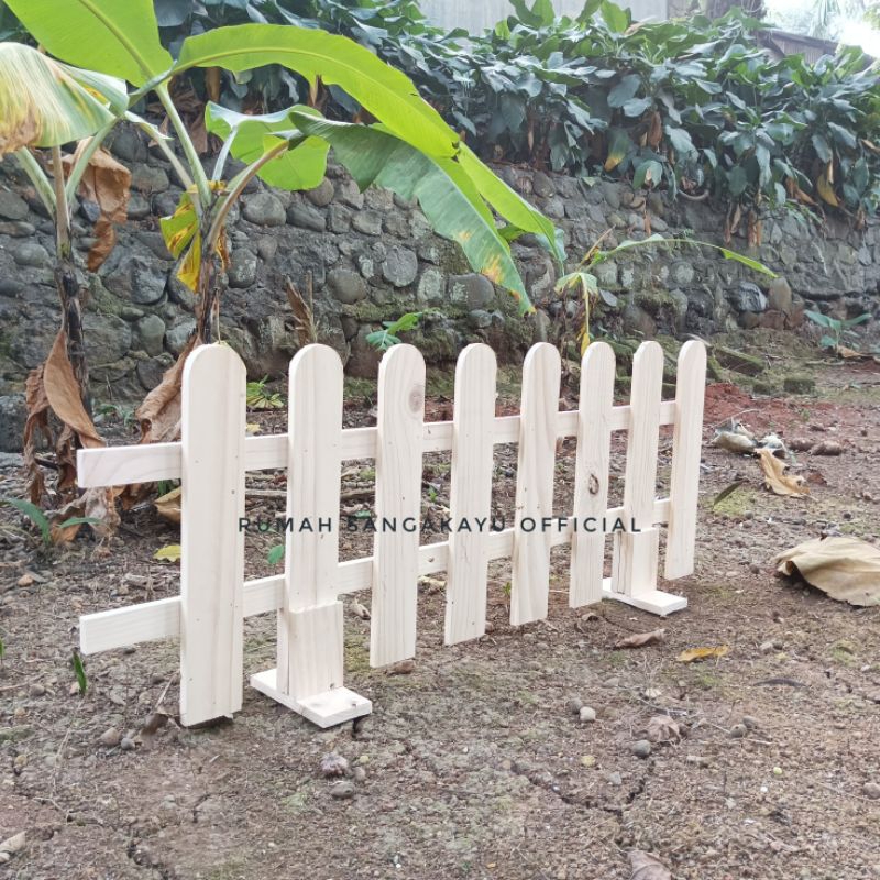 Jual Pagar Kayu Taman Aesthetic 50x100cm Pagar Rumah Kayu Shopee
