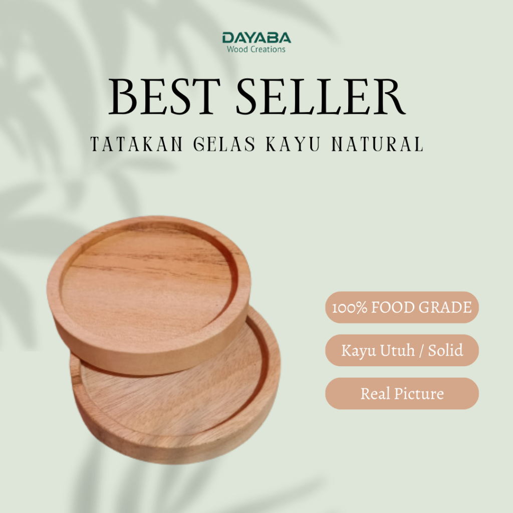 Jual Tatakan Gelas Kayu Mahoni Bundar Bulat Natural Diameter Cm Mahogany Wood Coaster