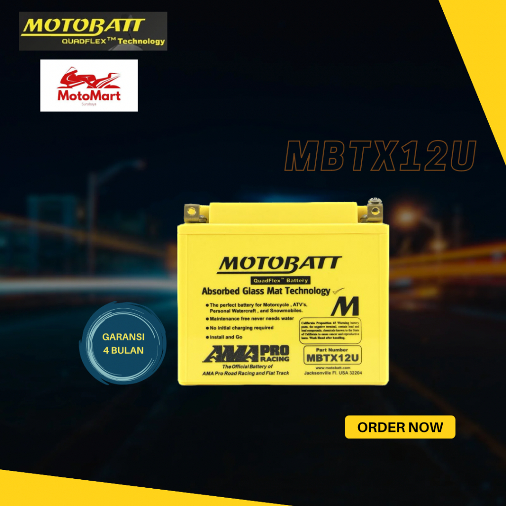 Jual Motobatt Quadflex Mbtx12u Sportster 04 Up 14ah Garansi 4 Bulan Shopee Indonesia 2736