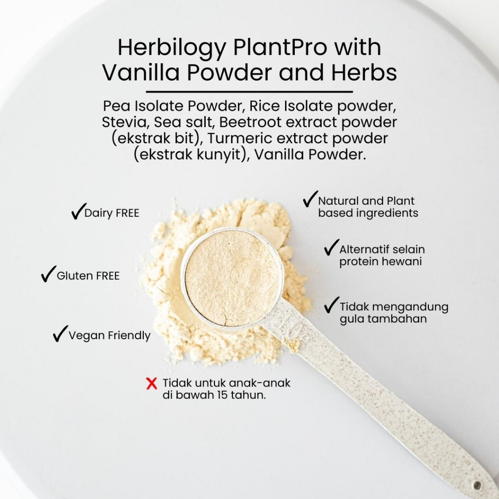 Jual Trial Size Herbilogy PlantPro Powder-Vanilla 28g (Plant Protein ...