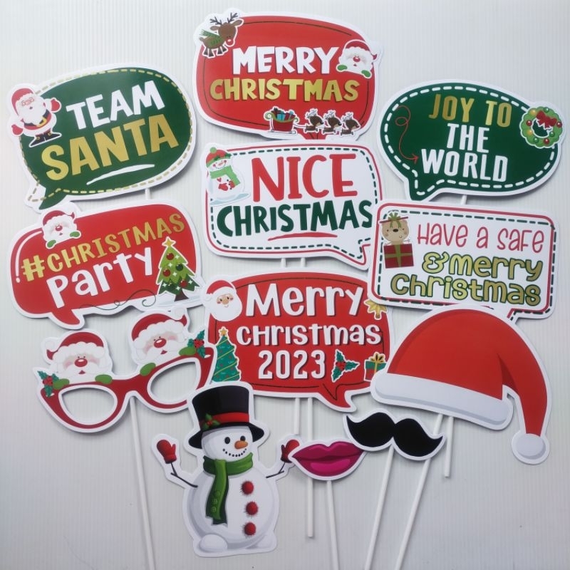 Jual PHOTOBOOTH NATAL PHOTO PROPS CHRISTMAS TAHUN BARU PROPERTI