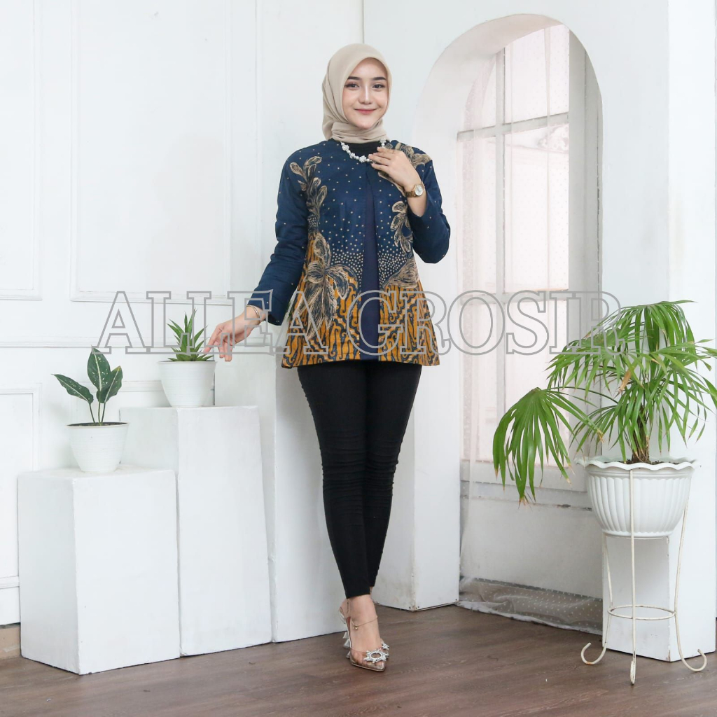 Jual Atasan Blouse Batik Sabiyan Kekinian Atasan Blouse Batik Wanita