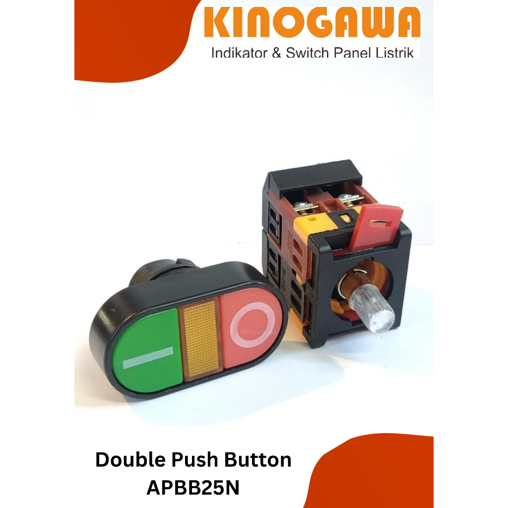 Jual KINOGAWA Tombol ON OFF 25mm Double Push Button Oval 22mm / 25mm ...