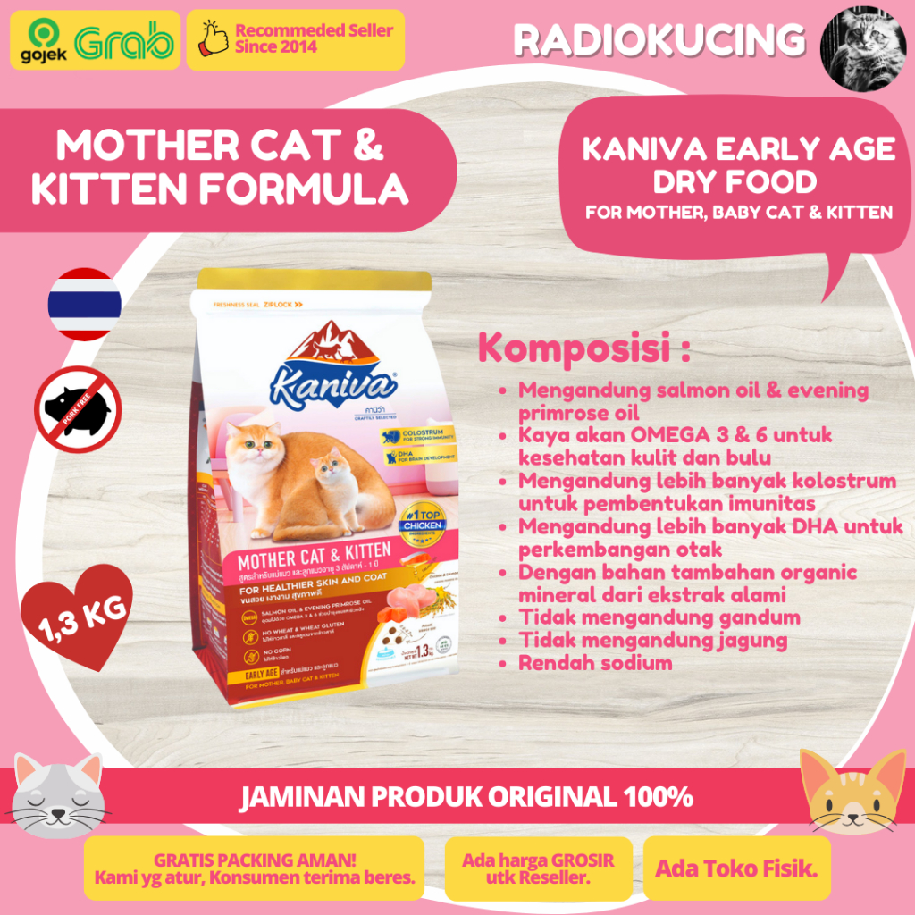 Jual KANIVA MOTHER CAT & KITTEN Formula Cat Food 1,3 kg Freshpack ...