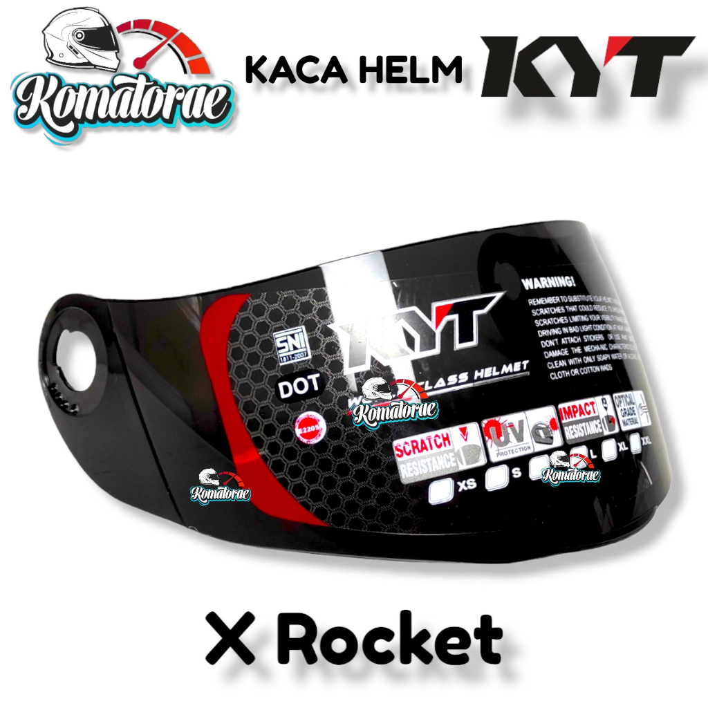 Jual KACA HELM KYT DARK VISOR UNTUK KYT X ROCKET PNP Shopee Indonesia