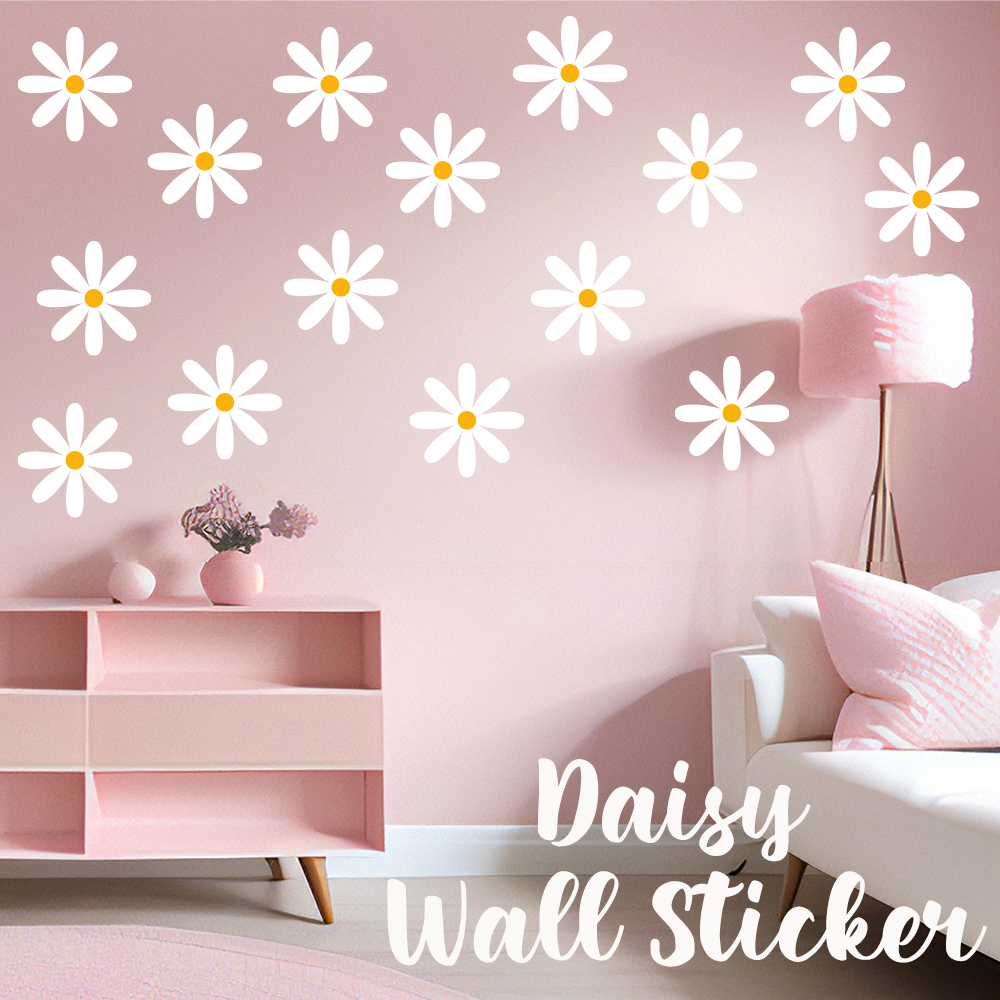 Jual Stiker Dinding Bunga Daisy Flower Wall Sticker Aesthetics Shopee Indonesia