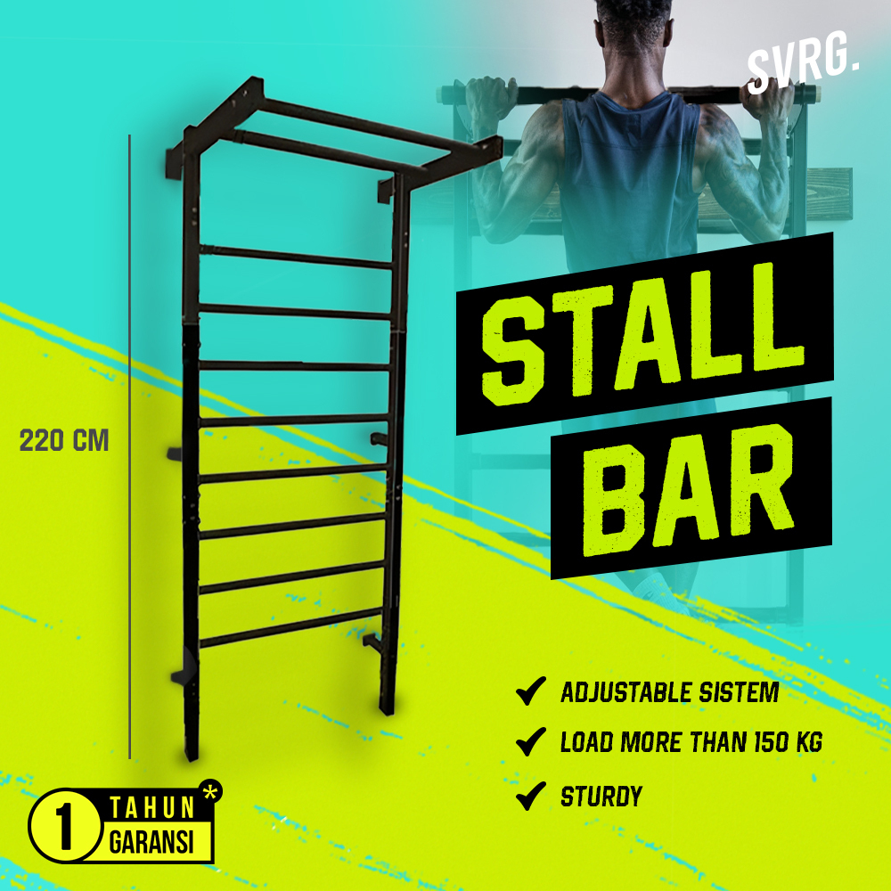 Jual SVRG. Stall Bar Swedish Ladder Bar Wall Bar Pull Up Strenght