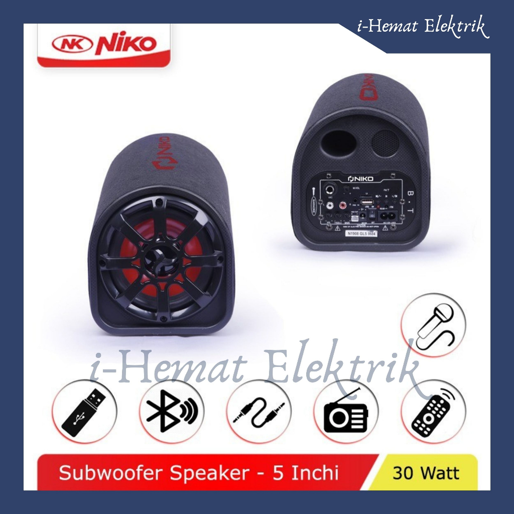 Jual Speaker Niko GL5 Bluetooth 5inc / Speaker Mobil speaker tabung