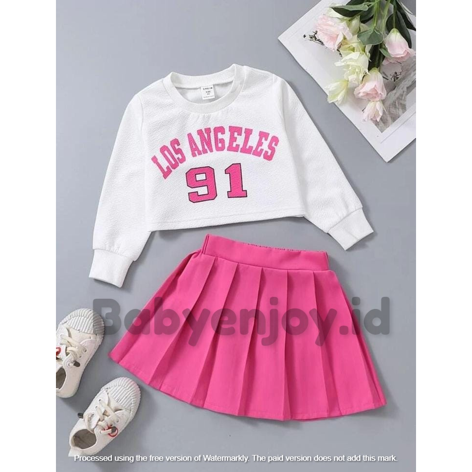 Jual Setelan Rok mini anak perempuan model korea bahan babyterry usia 1 ...