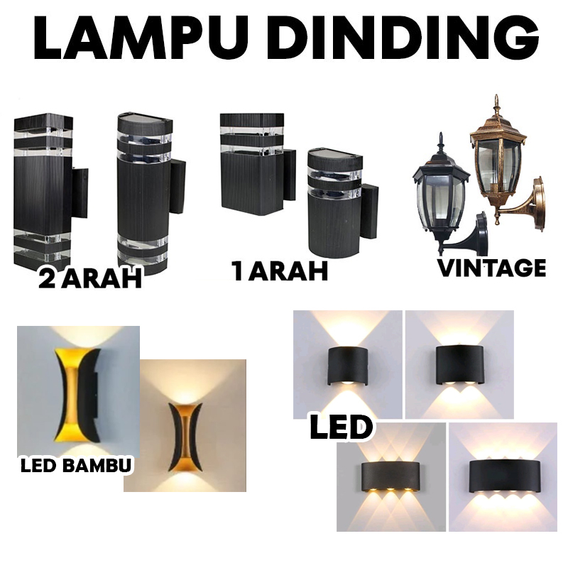 Jual Lampu Dinding Tempel Hias Taman Pilar Teras Outdoor 1 2 Arah