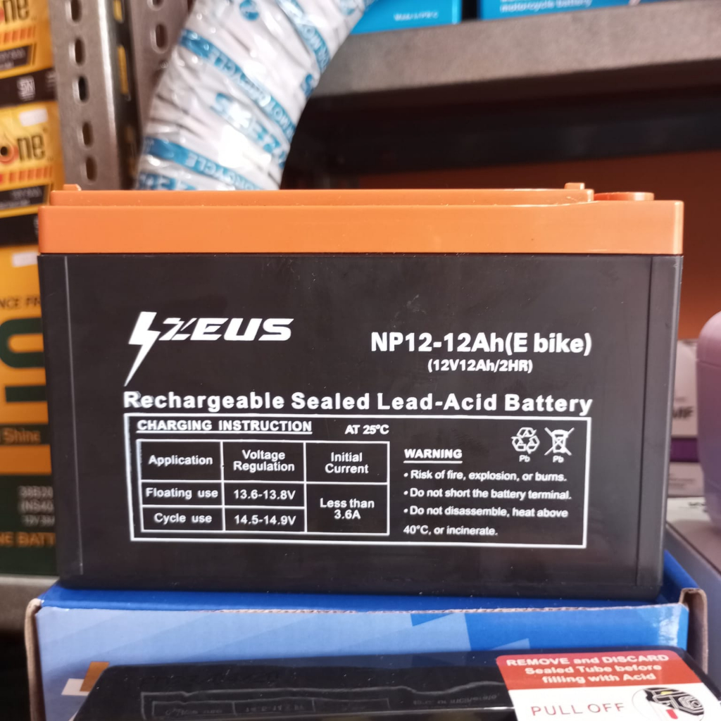 Jual 4 buah Aki Sepeda Listrik 12V 12Ah Aki Zeus e-bike 12v 12ah