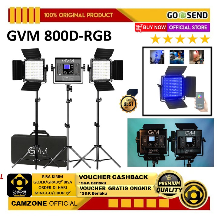 Jual GVM 800D RGB LED Studio Video Light Lampu Video LED Studio Vlog