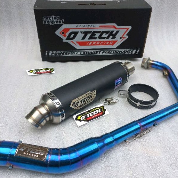 Jual Knalpot original otech racing long black coating fullsystem header ...