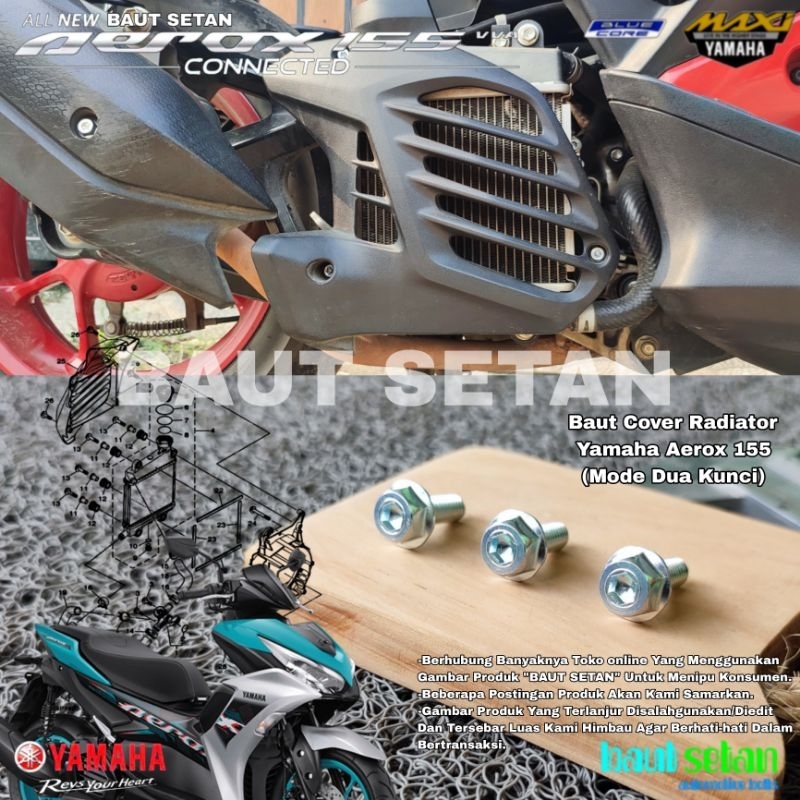 Jual Baut Cover Radiator Yamaha Aerox (Mode Dua Kunci) | Shopee Indonesia