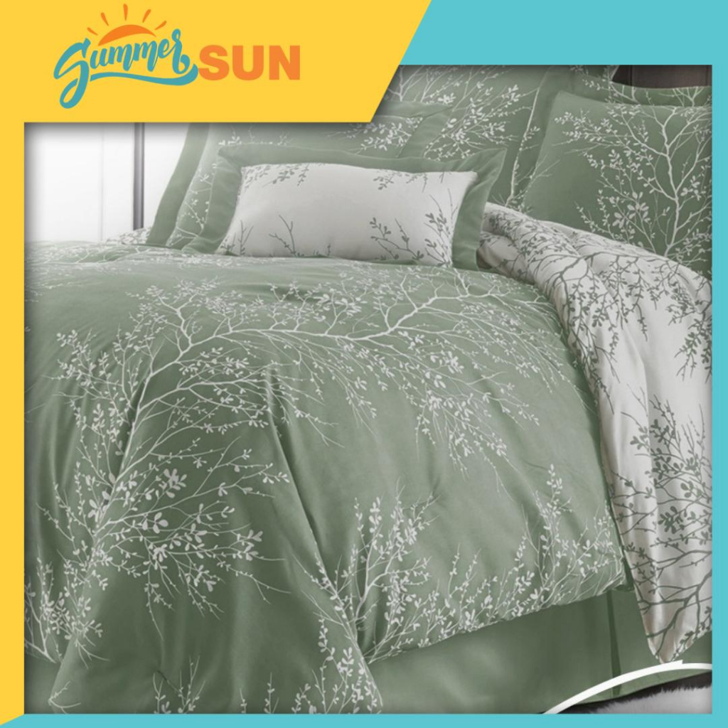 Jual Bed Cover Set Green Ara Hijau Ranting Summersun09 Shopee