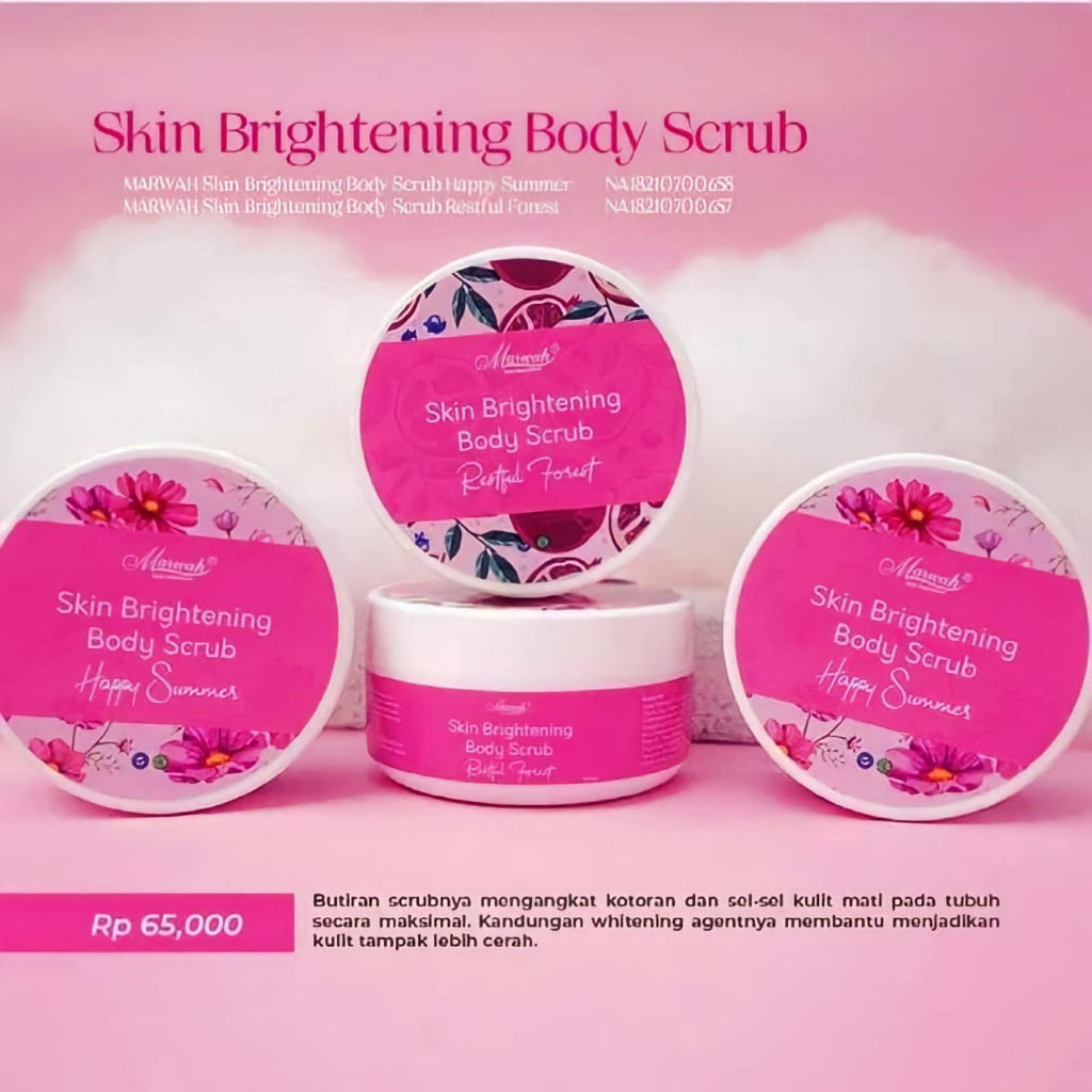 Jual Body scrub marwah skincare eksfloliasi mengangkat sel kulit mati kotoran daki whitening