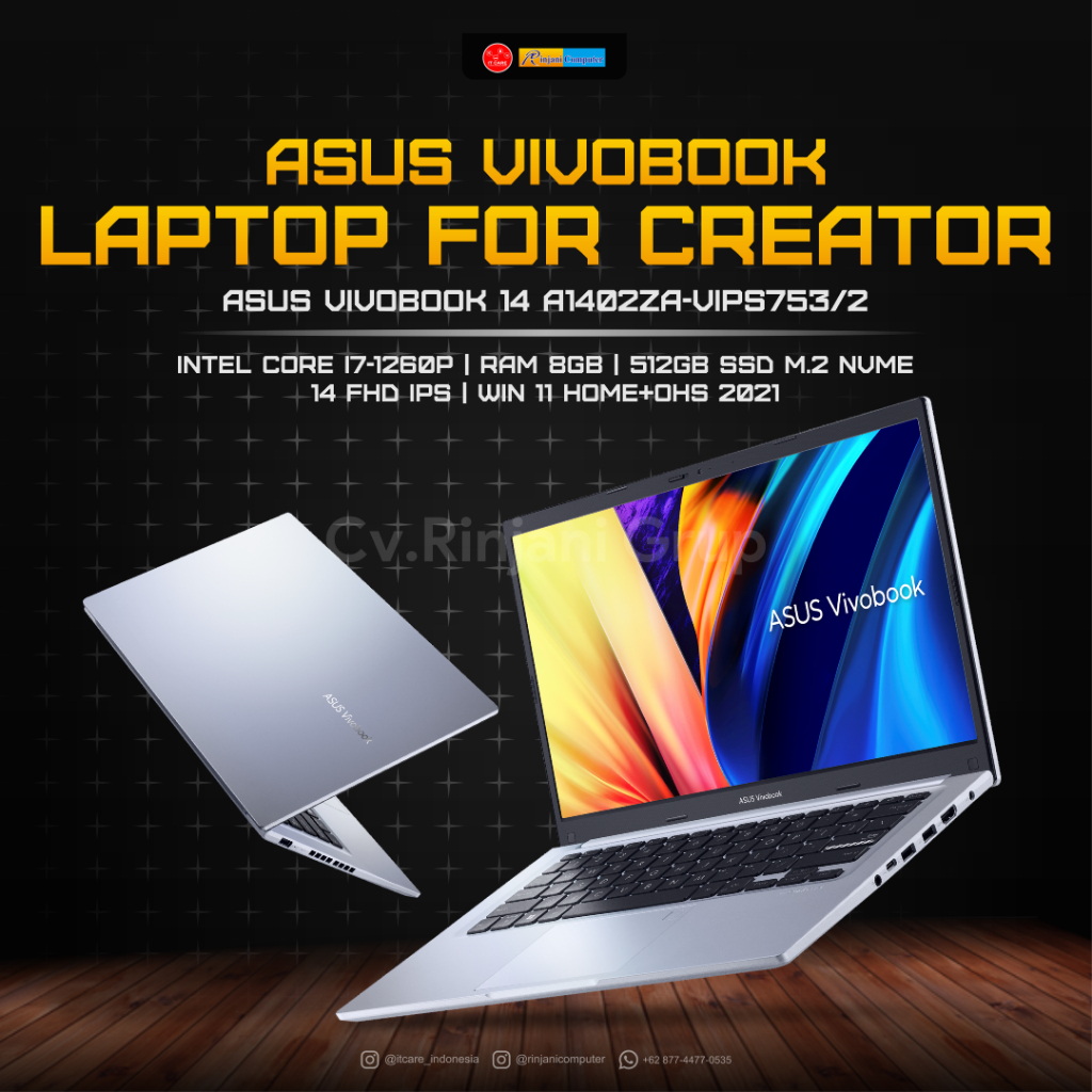 Jual Laptop Asus Vivobook 14 A1402za Vips7532 Intel Core I7 1260p Shopee Indonesia