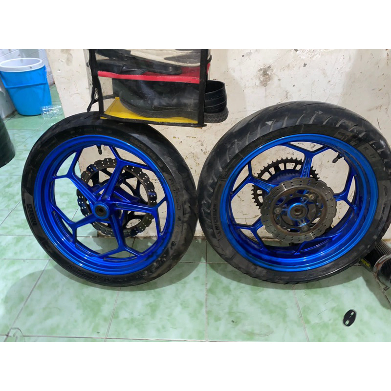 Jual velg ninja 250 fi paket lengkap tinggal pasang aman | Shopee Indonesia