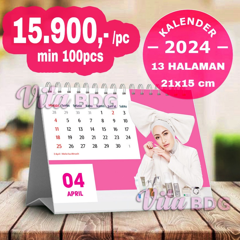 Jual Kalender Meja 2024 - Kalender Duduk Custom - Dudukan SOFT - 13 ...