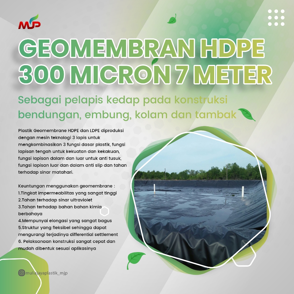 Jual GEOMEMBRAN HDPE TEBAL 300 MICRON LEBAR 7 METER PLASTIK HDPE ...